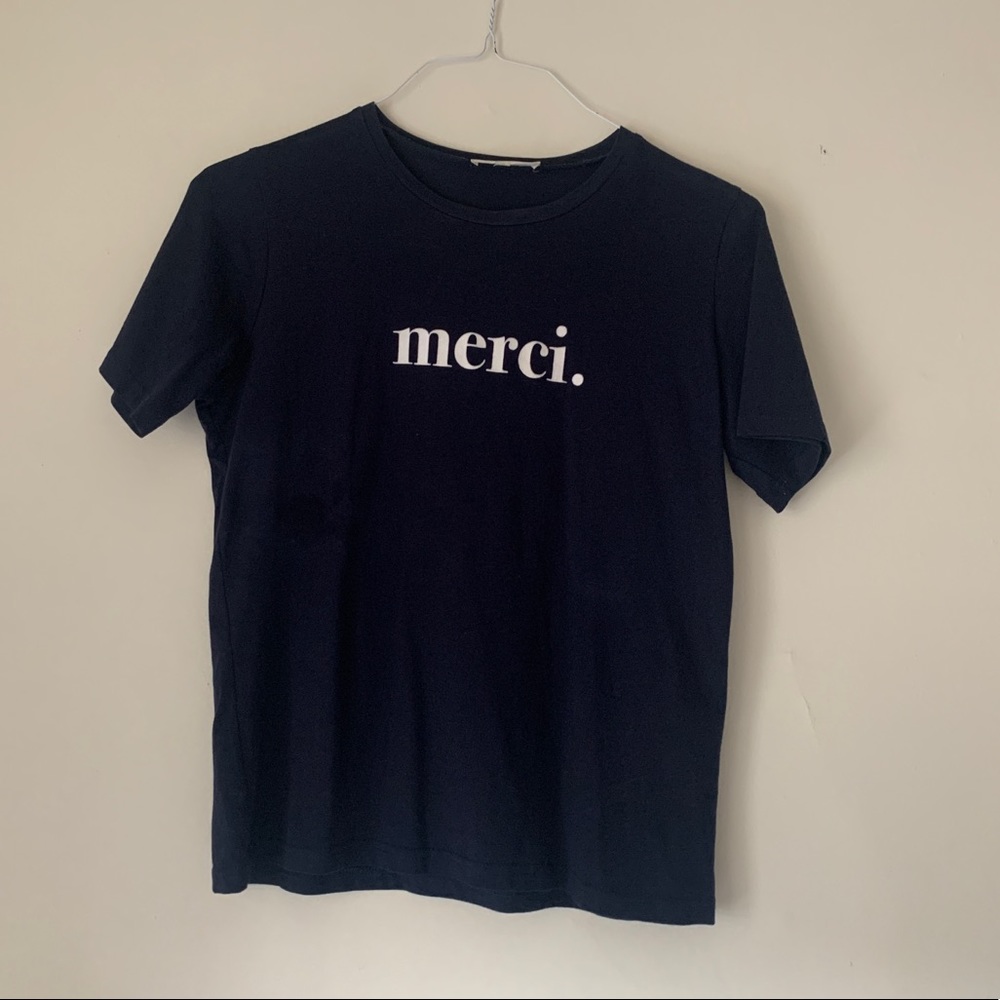Merci felt logo tshirt